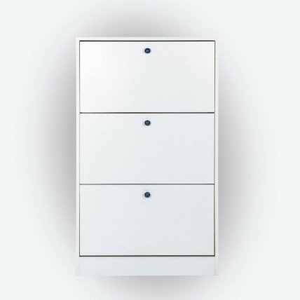 Adria Düşer Kapaklı Ayakkabılık Beyaz-Beyaz