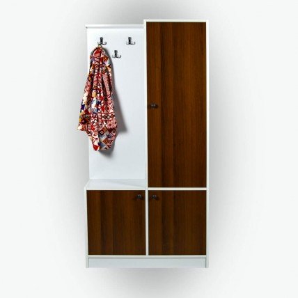 Feltre Raflı Ve Kapaklı Portmanto Beyaz-Ceviz Feltre Raflı Ve Kapaklı Portmanto Beyaz-Ceviz