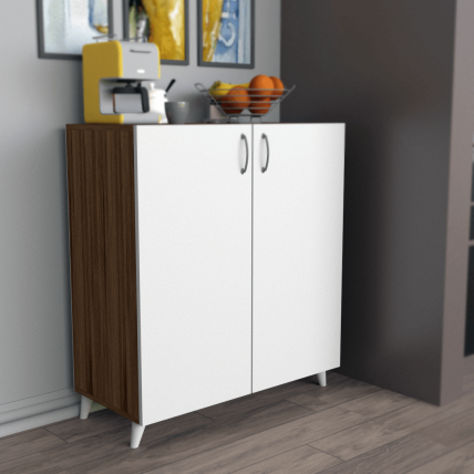 Siena Çok Amaçlı Dolap Ceviz-Beyaz