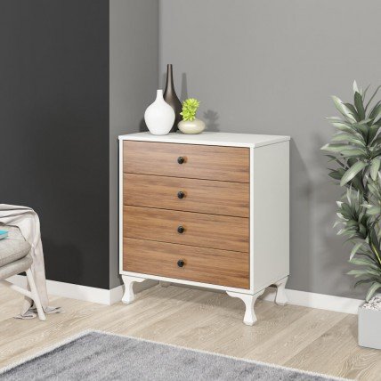 Torino Şifonyer Beyaz-Ceviz Torino Şifonyer Beyaz-Ceviz