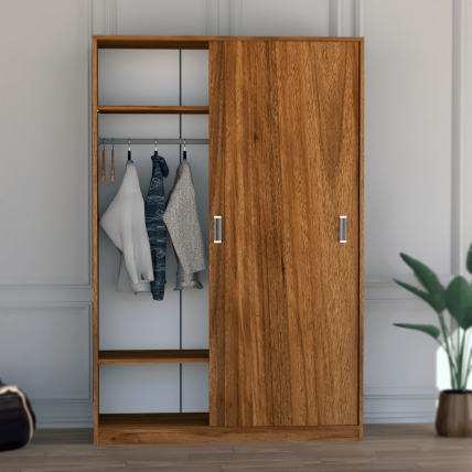 Trani Sürgülü Gardırop Ceviz-Ceviz