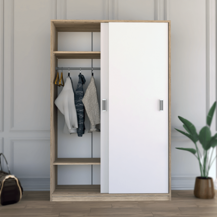 Trani Sürgülü Gardırop Cordoba-Beyaz