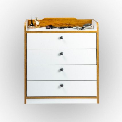 Venedik Taçlı Şifonyer Beyaz-Ceviz Venedik Taçlı Şifonyer Beyaz-Ceviz